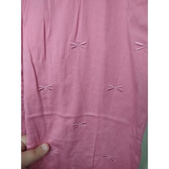 Talbots 8 Pink Stretch Dragonfly Pocket Flat Front Capri Pants - Picture 5 of 11